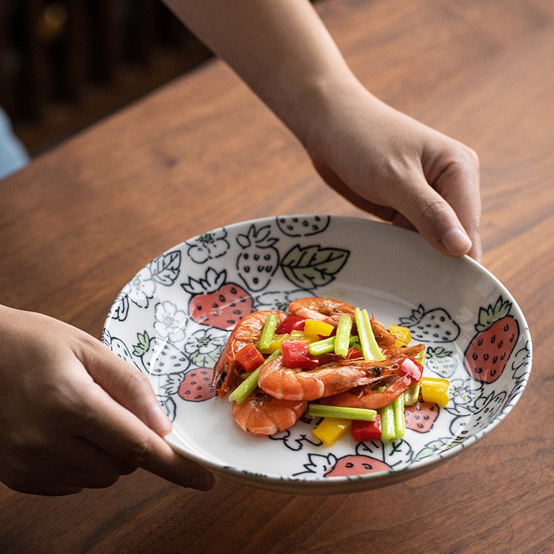 Artistic porcelain bowl set arranged with vibrant patterns