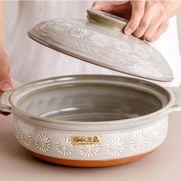 Versatile ceramic pot for stovetop and oven use