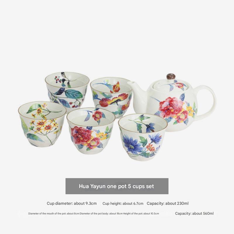 Elegant Floral Ceramic Teapot Set with Gift Box