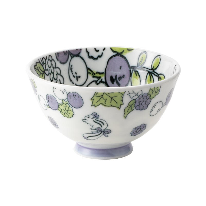 Japanese serving bowl showcasing playful fruit-themed design