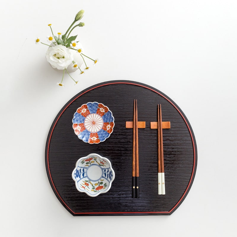 Elegant chopsticks paired with Japanese-style dishware