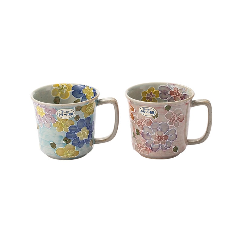 Artistic Japanese floral mugs perfect for tea or coffee