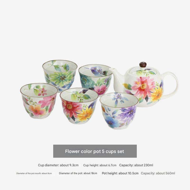 Elegant Floral Ceramic Teapot Set with Gift Box