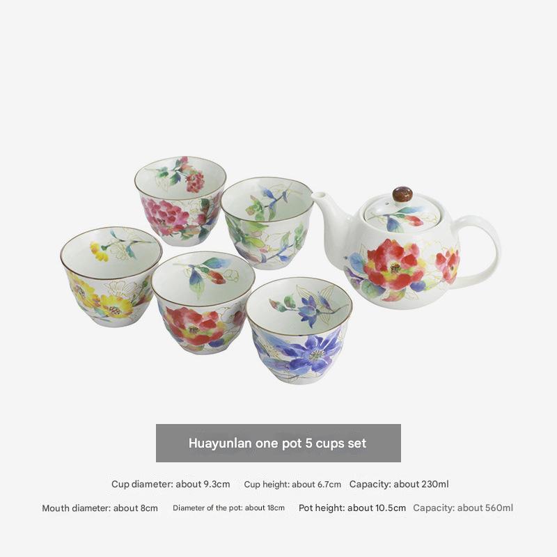 Elegant Floral Ceramic Teapot Set with Gift Box