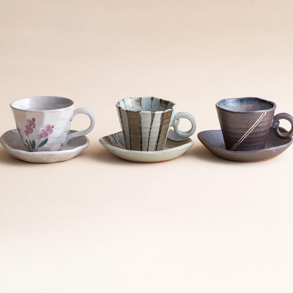 Lavender-themed ceramic cup and saucer, perfect for gifting.