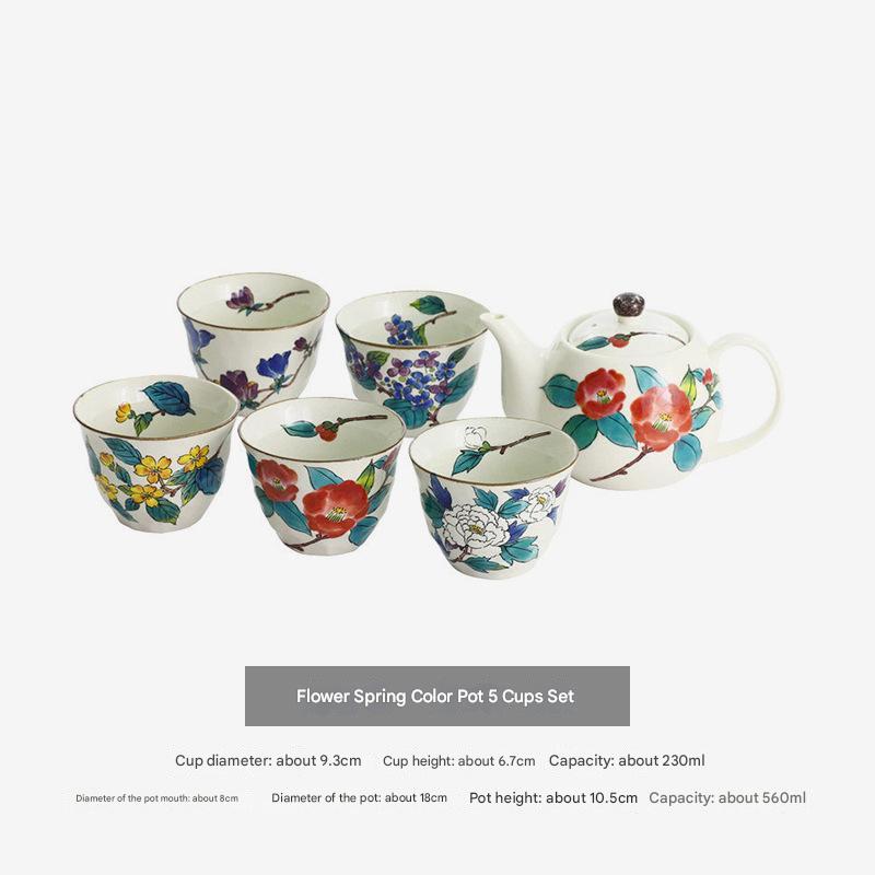 Elegant Floral Ceramic Teapot Set with Gift Box