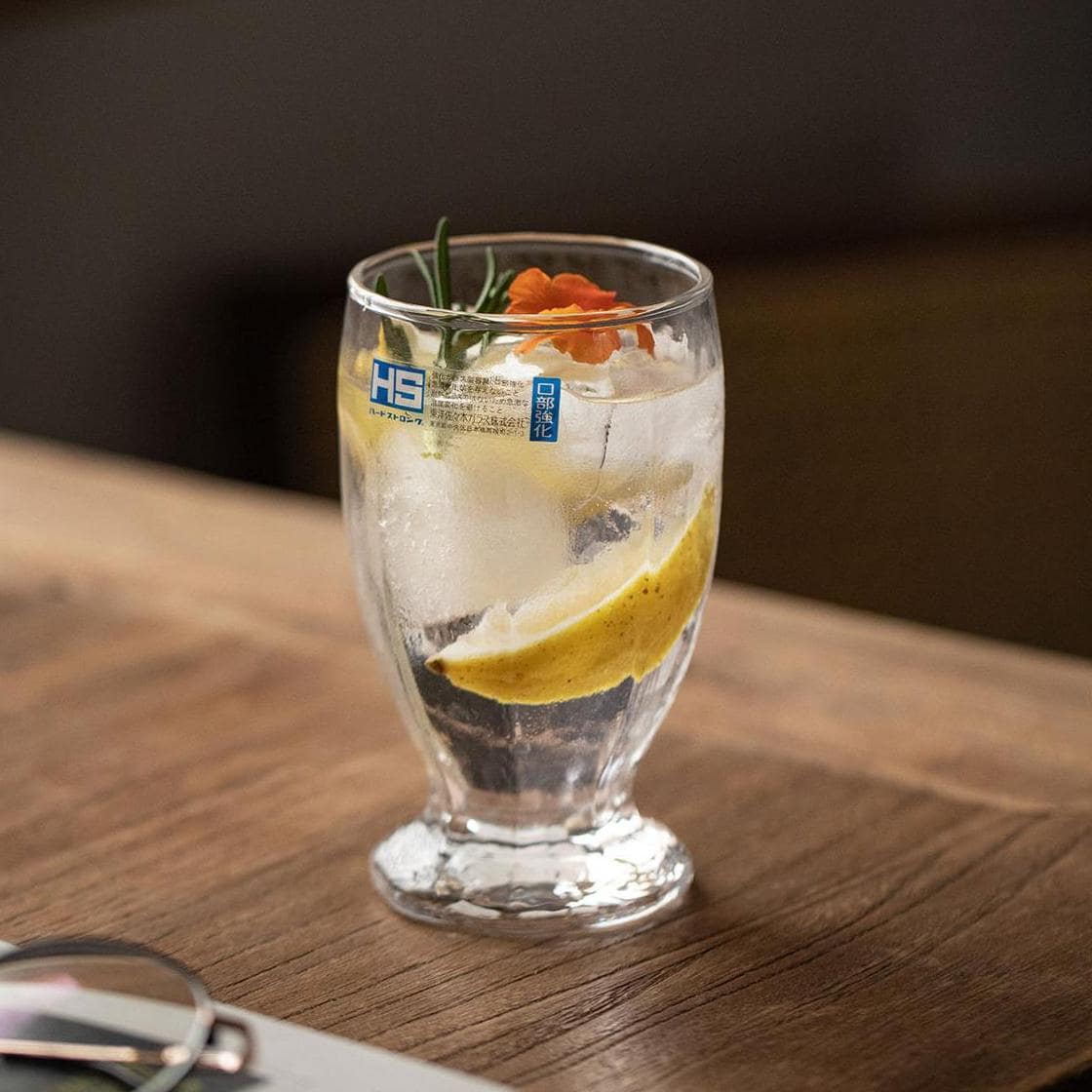 High-foot elegant glass for tea and soda