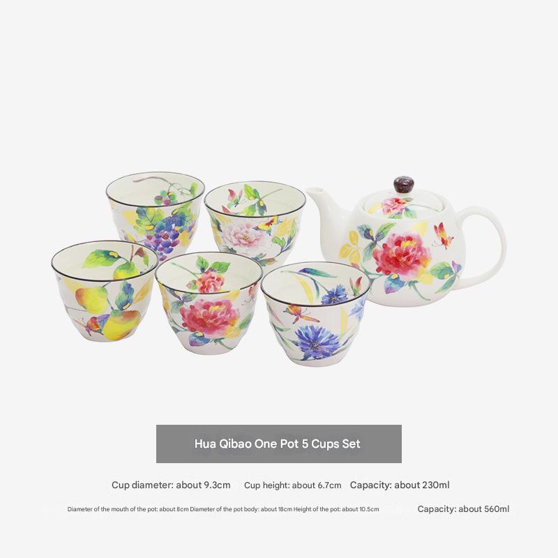 Elegant Floral Ceramic Teapot Set with Gift Box