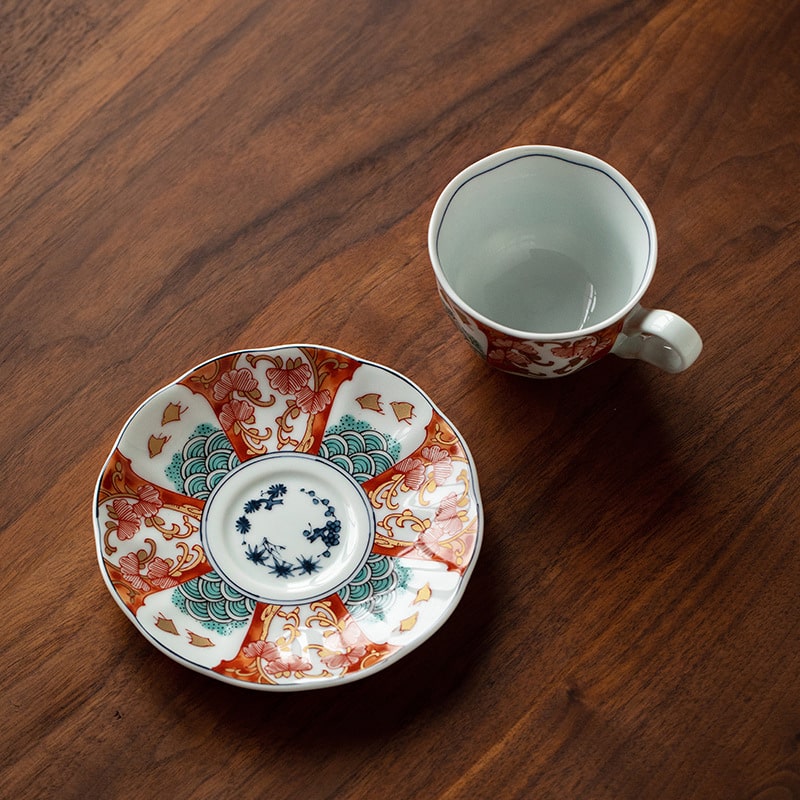 Handcrafted Japanese-inspired teacup and saucer set