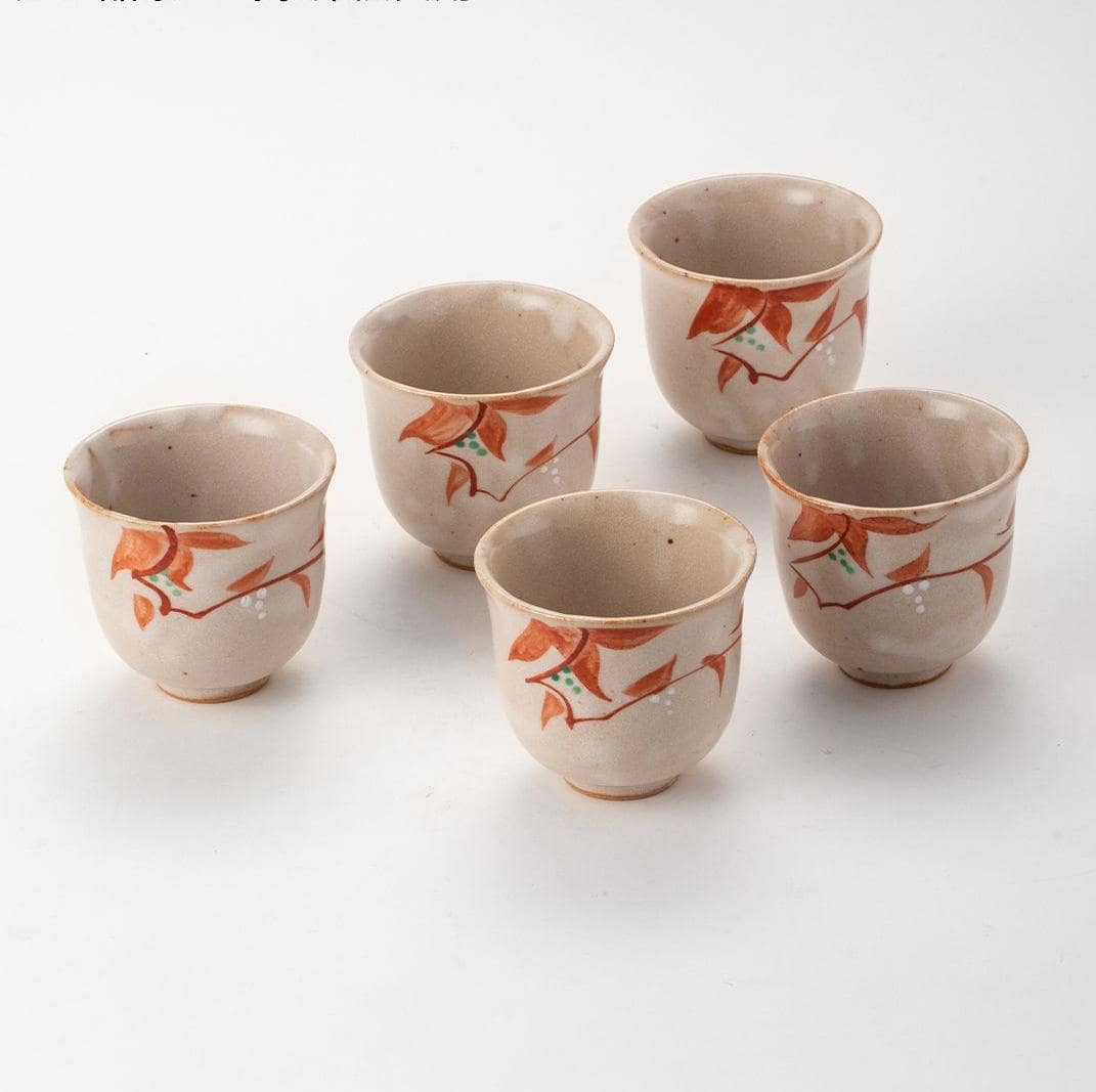 Japanese ceramic tea cup set beautifully packaged in wooden box