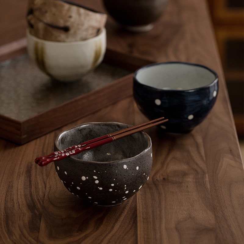 Elegant ceramic bowls stacked together