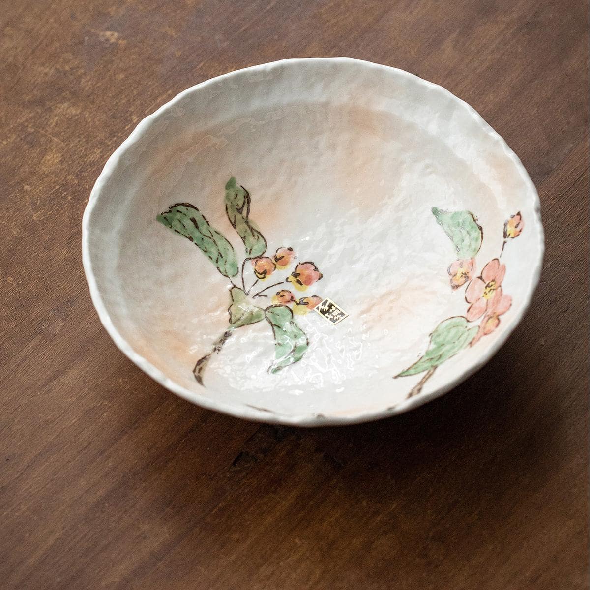 Elegant floral ceramic bowl ideal for serving soups