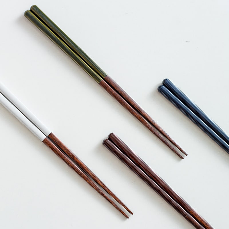 Minimalist white and brown wooden chopsticks