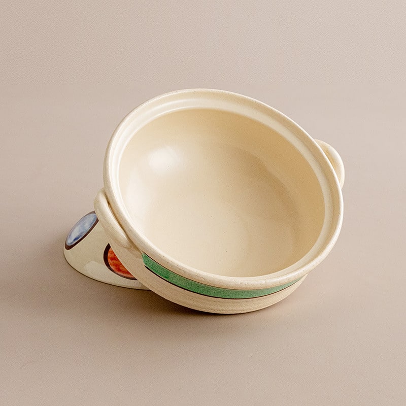 Durable and lightweight colorful ceramic stew pot