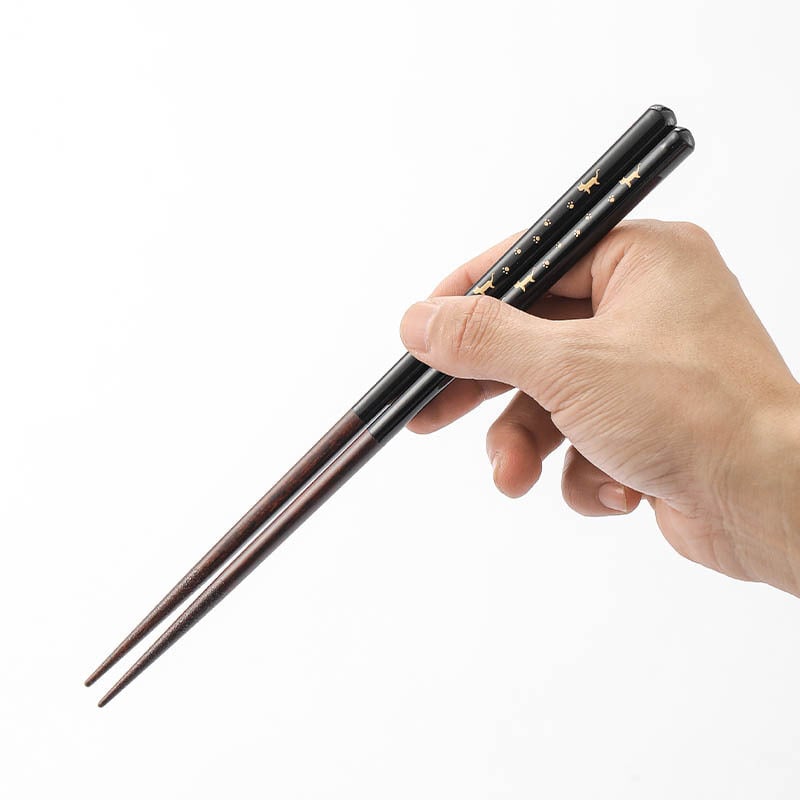 Hand holding premium Japanese chopsticks for dining