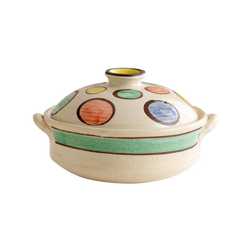 Japanese imported cute wide pot for cooking and serving