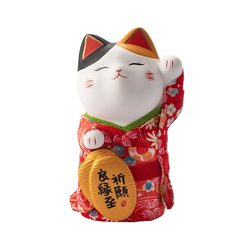 Japanese-style lucky cat ornament, perfect for housewarming gifts.