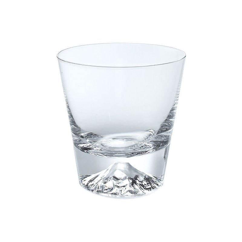 Elegant whiskey or tea glass with Mount Fuji-inspired design