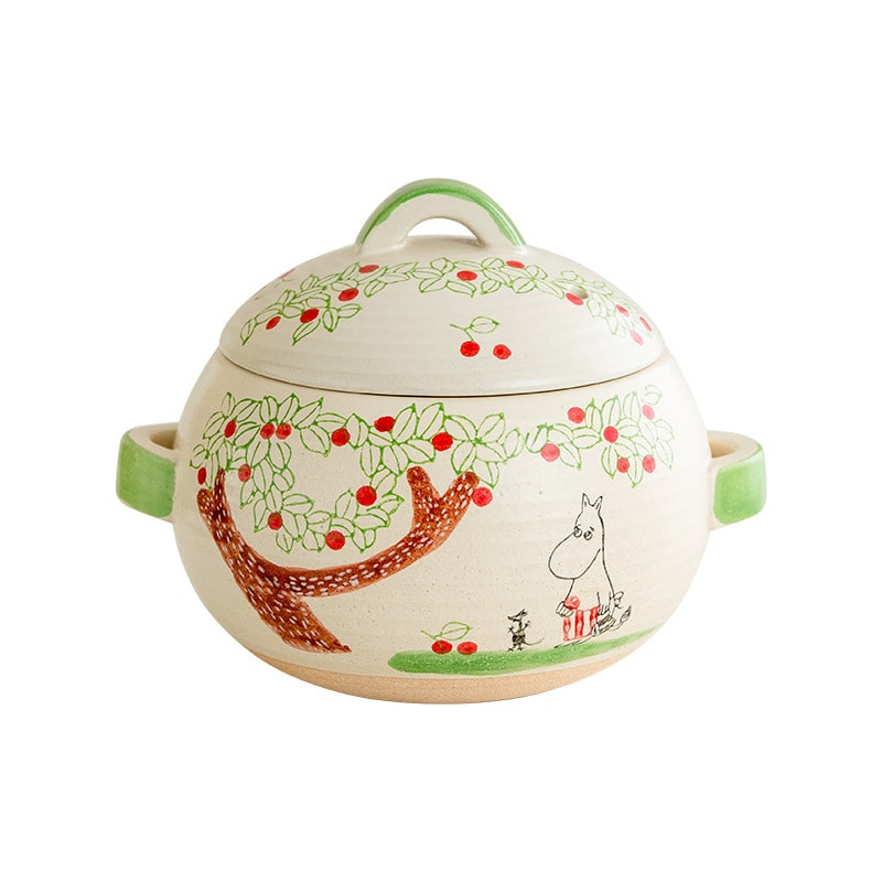 Universal gas stove-friendly Moomin soup pot with lid.