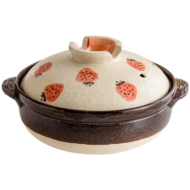 Durable clay pot for cooking and serving hot dishes.