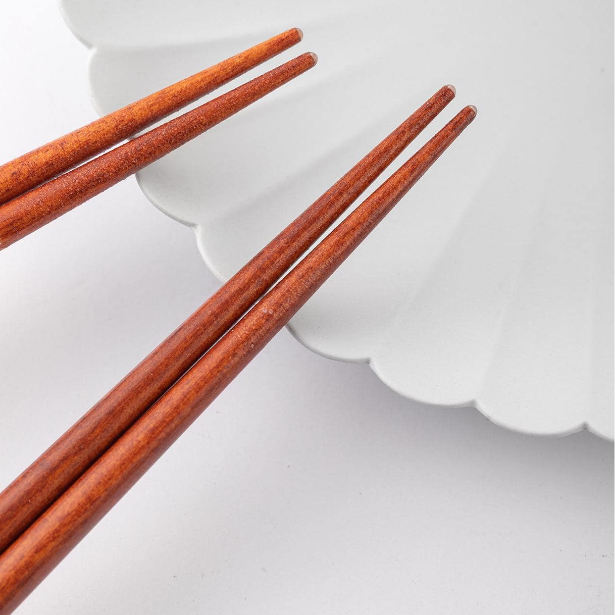 Durable and lightweight wooden chopsticks close-up