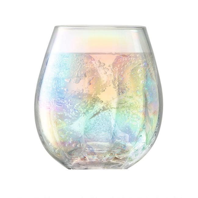 Elegant British LSA rainbow water cup in natural light.