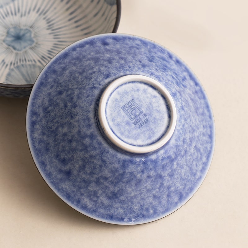 High-quality ceramic bowl with a smooth blue glaze