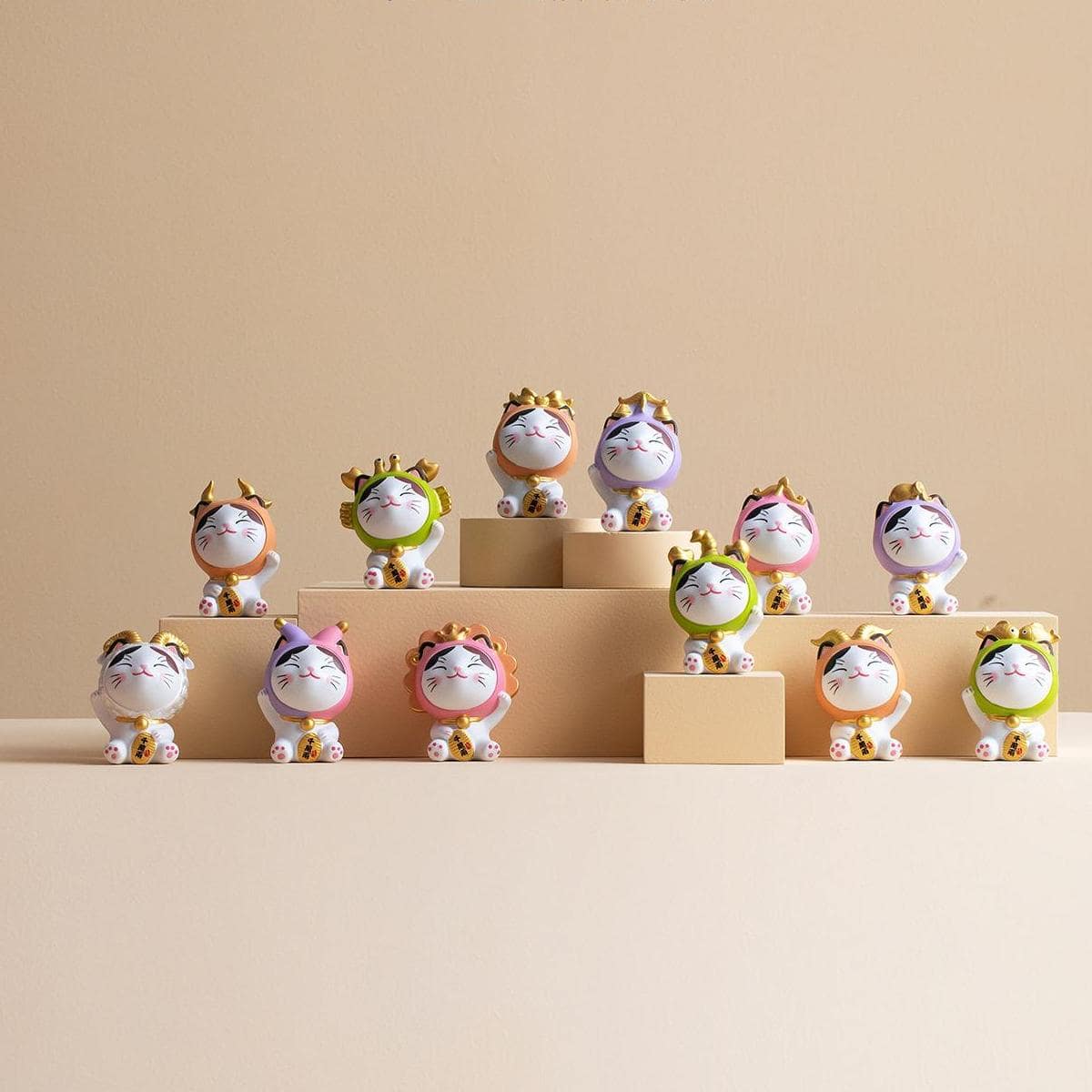 Cute zodiac cat figurines for home decoration or gifting