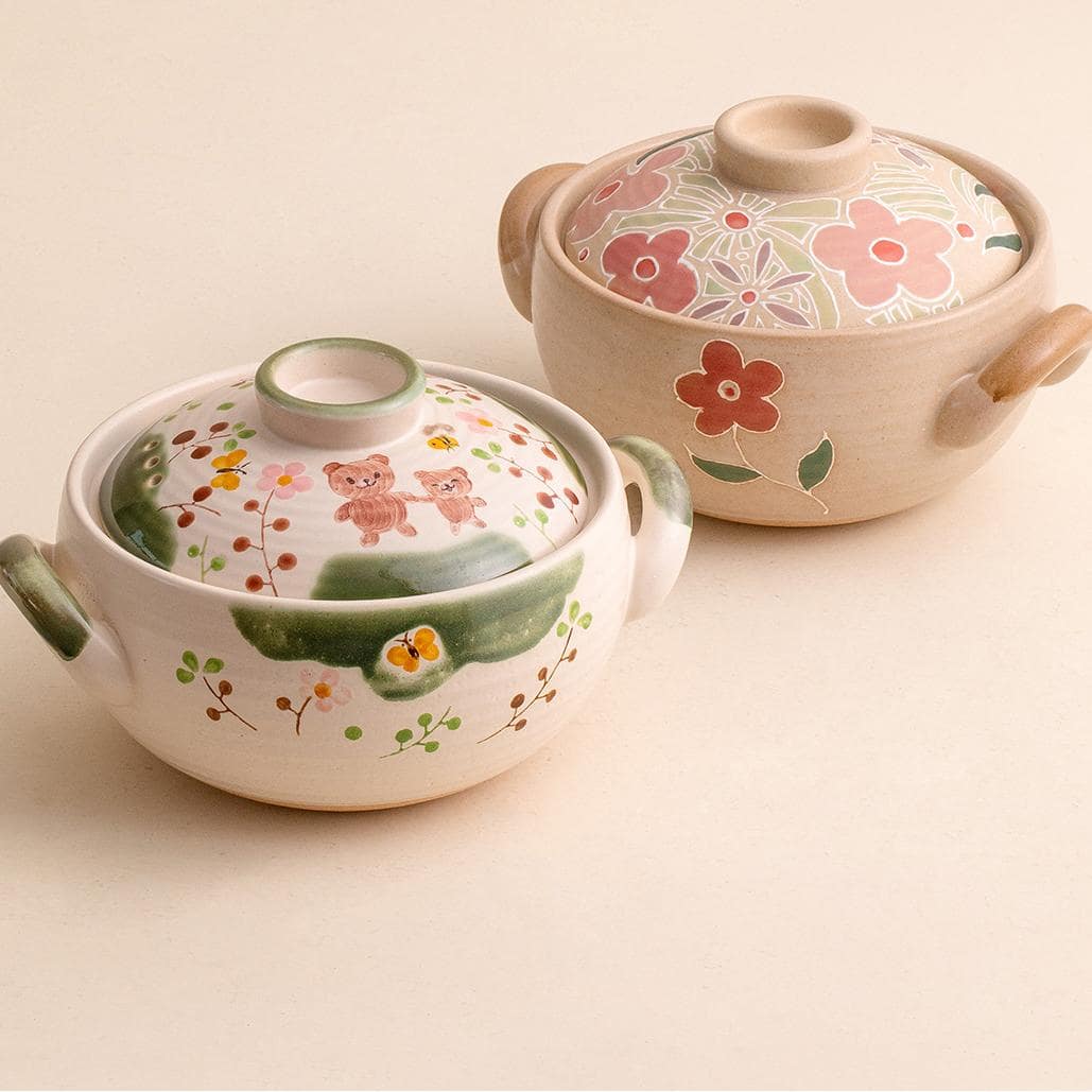 Whimsical ceramic casserole dishes perfect for slow cooking