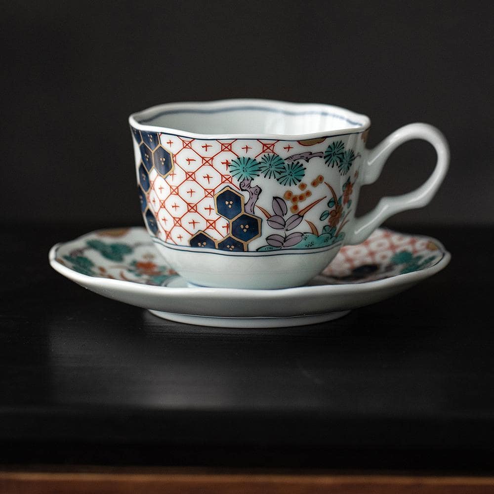 Elegant Japanese porcelain teacup with intricate pattern