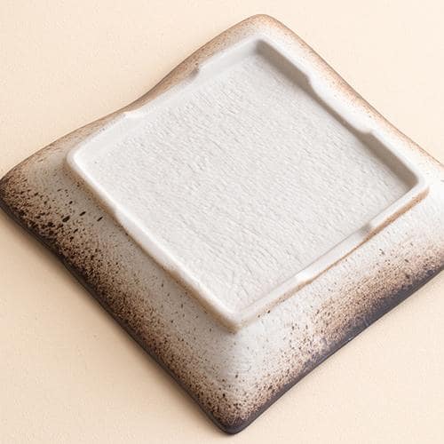 Unique handcrafted green square ceramic plate