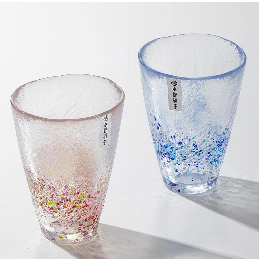 Durable handcrafted glass tumblers in radiant hues