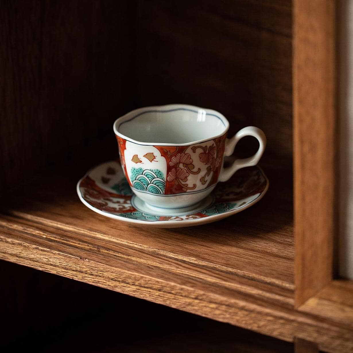 Elegant Japanese porcelain teacup with intricate pattern