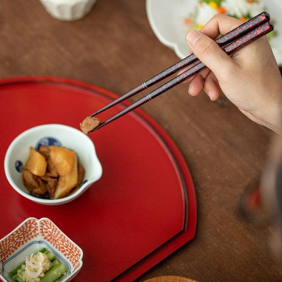 Four pairs of premium lacquered chopsticks with unique patterns