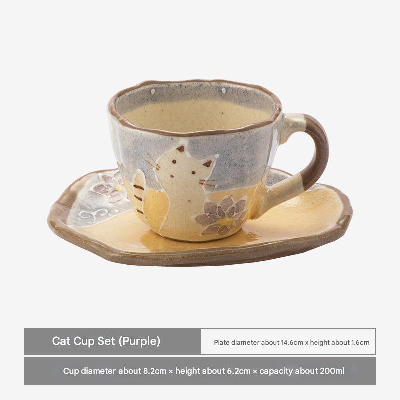 Handcrafted Floral Ceramic Cup & Saucer - Elegant Drinkware