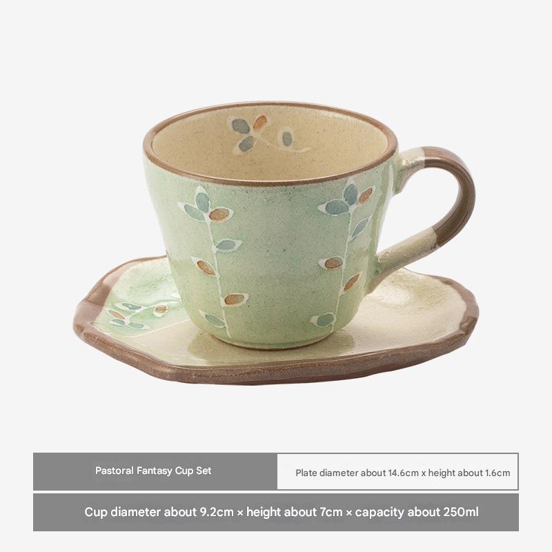 Handcrafted Floral Ceramic Cup & Saucer - Elegant Drinkware