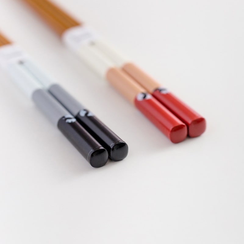 Close-up of Japanese panda chopsticks with vibrant colors