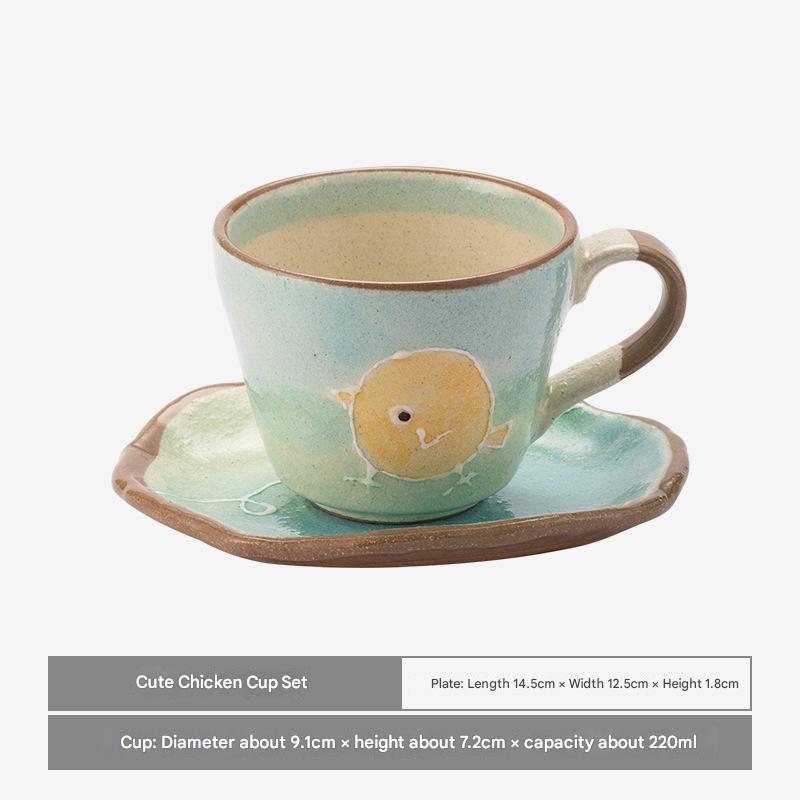 Handcrafted Floral Ceramic Cup & Saucer - Elegant Drinkware