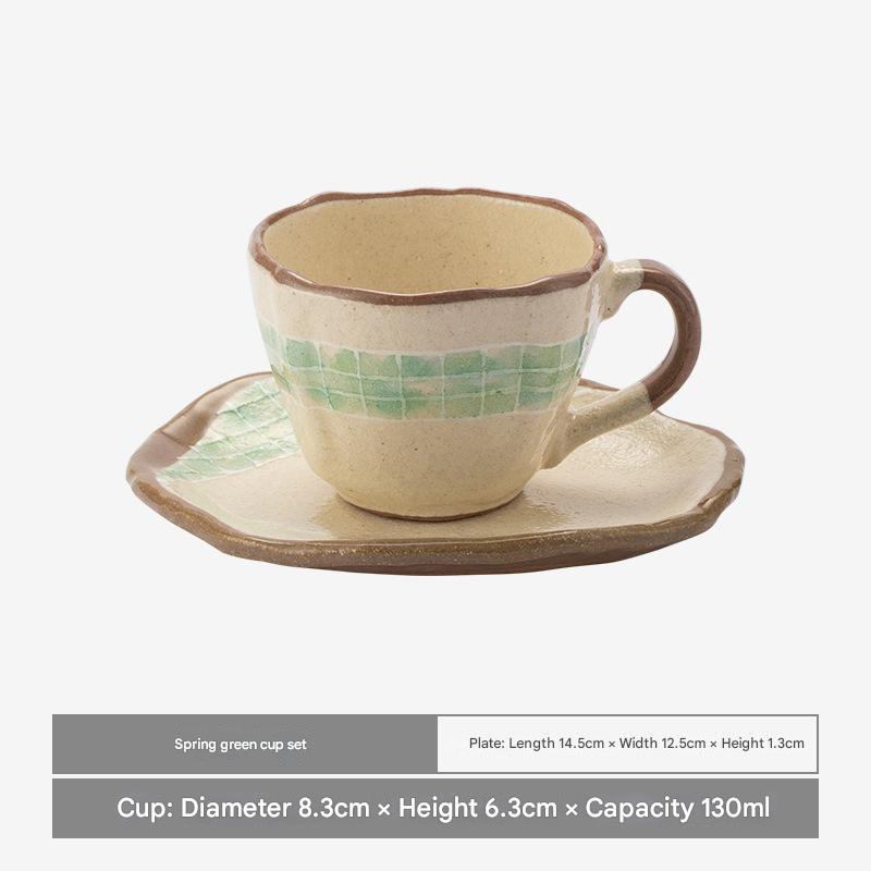 Handcrafted Floral Ceramic Cup & Saucer - Elegant Drinkware