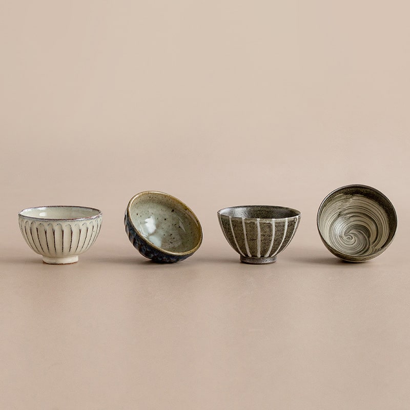 Handcrafted ceramic bowls in soft neutral tones