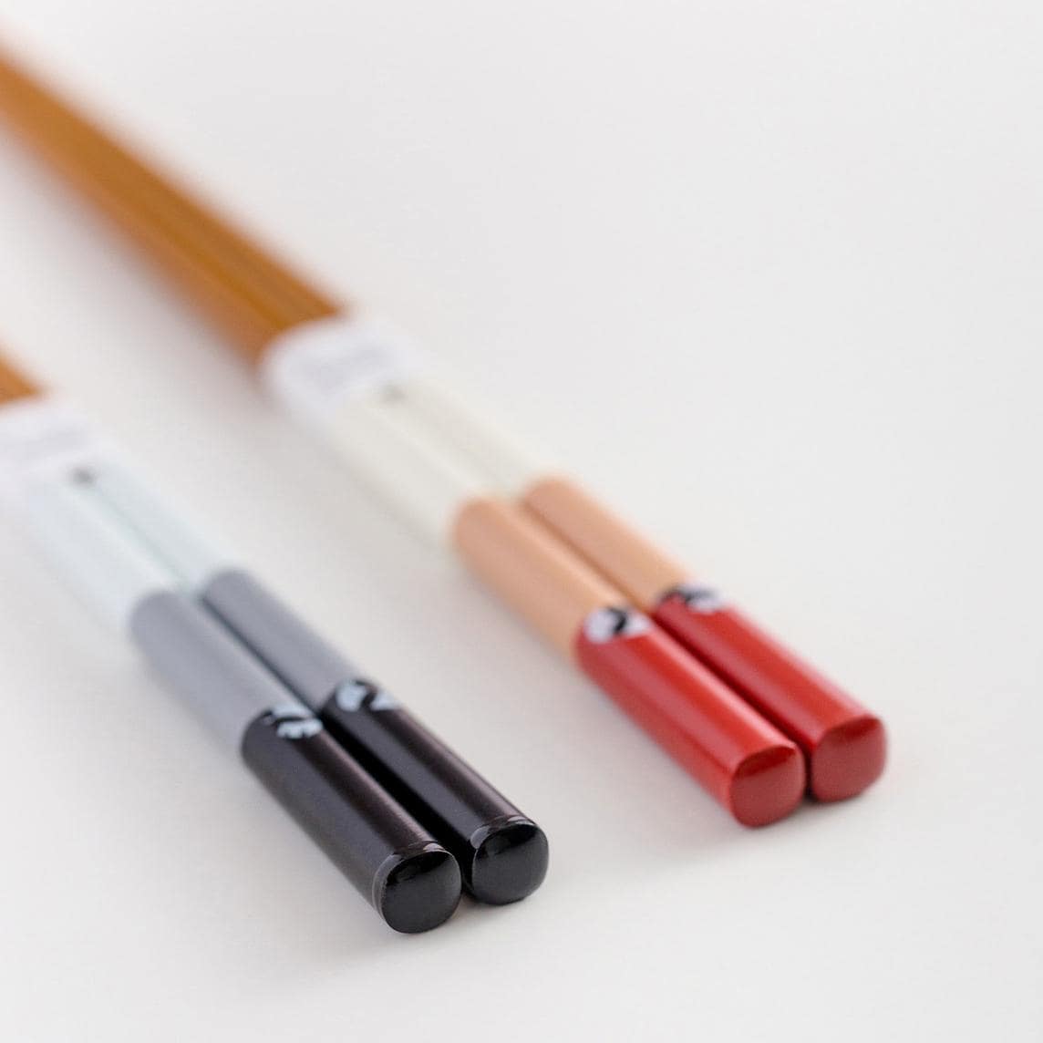 Close-up of Japanese panda chopsticks with vibrant colors