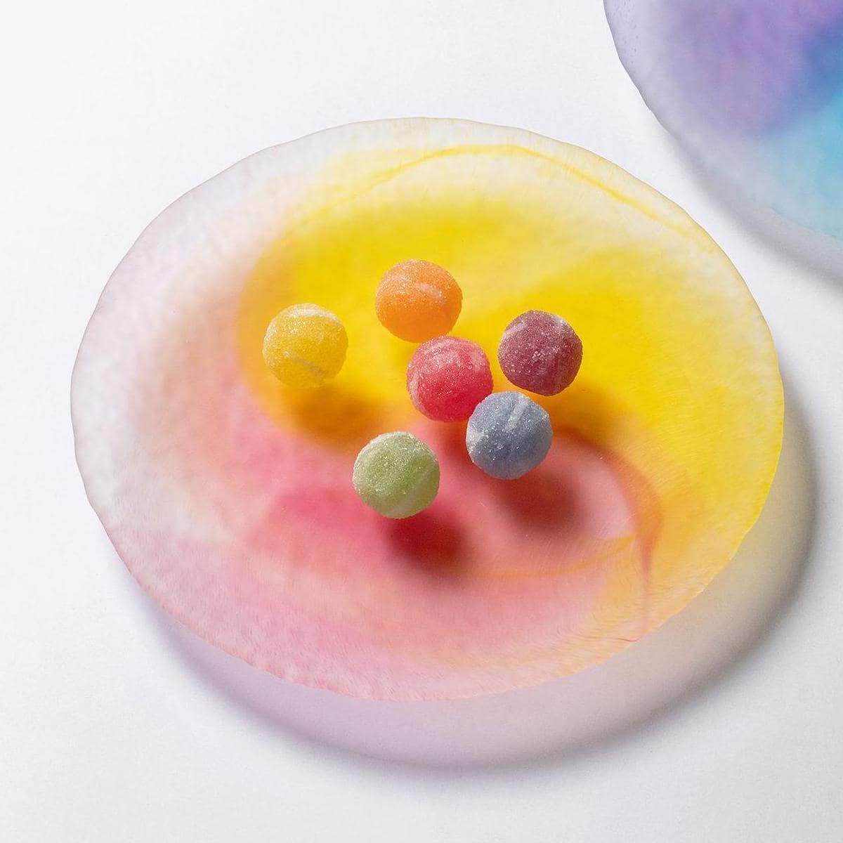 Candy-colored Japanese dessert plate for special occasions