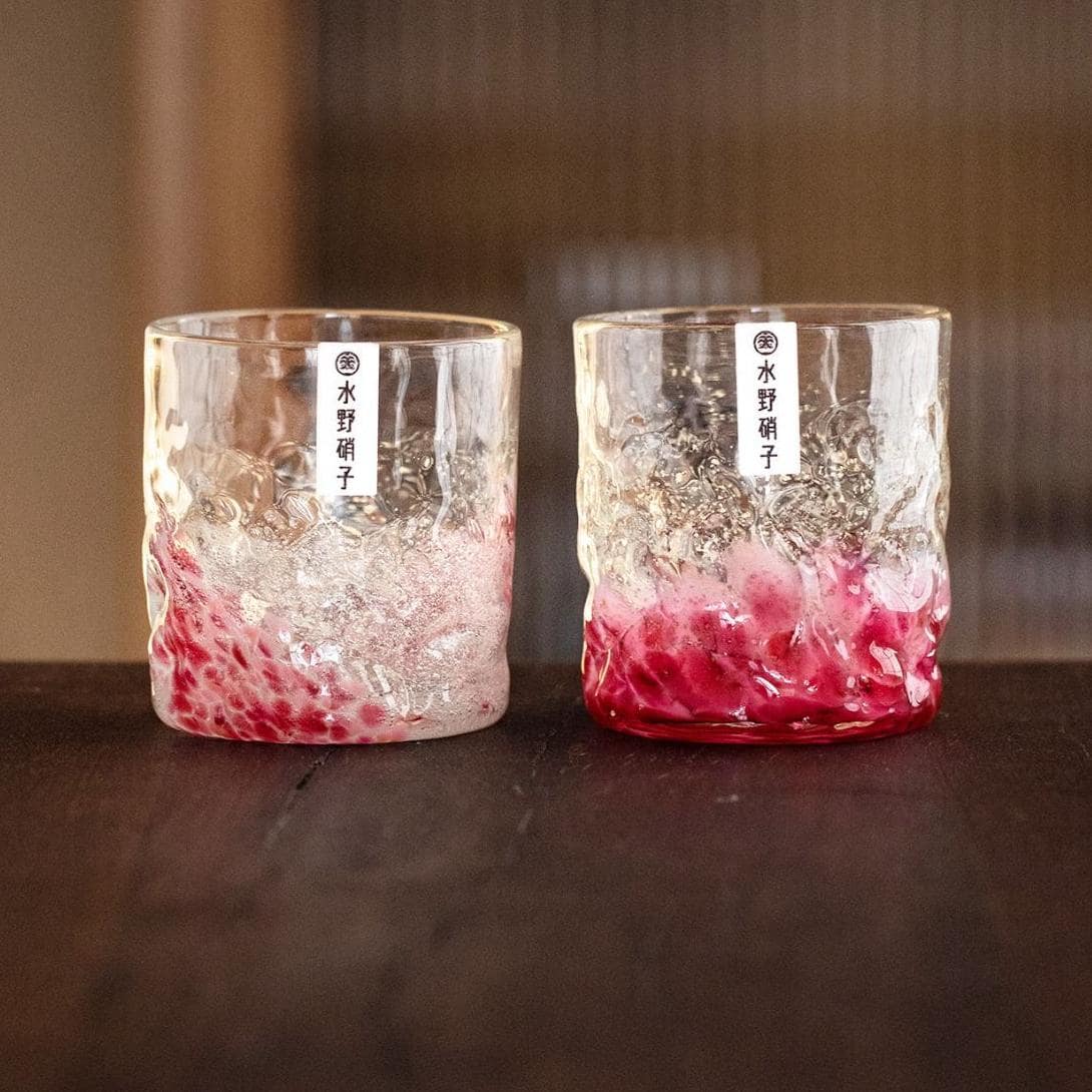 Handcrafted sakura-inspired whiskey glass for elegant use.