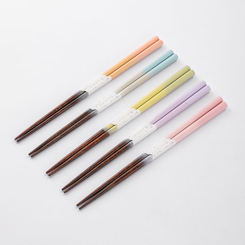 Elegant solid wood chopsticks with glitter details