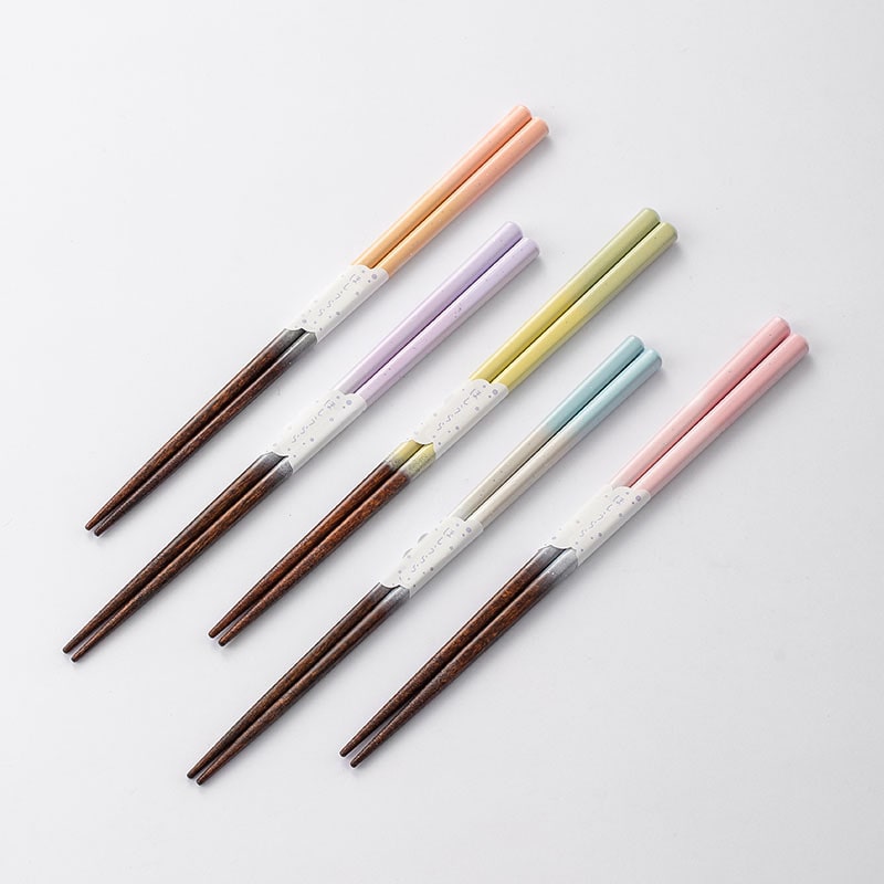 Pastel gradient Japanese handmade wooden chopsticks