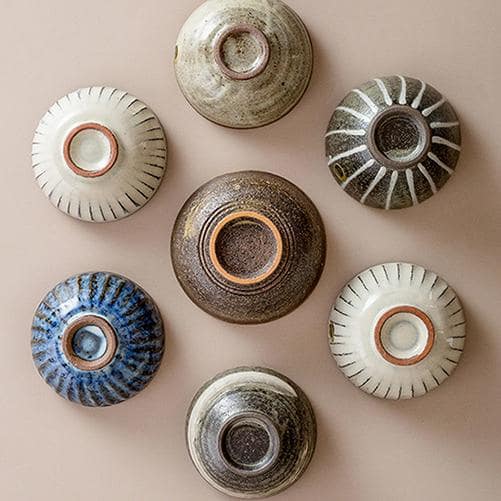 Handcrafted ceramic bowls in soft neutral tones