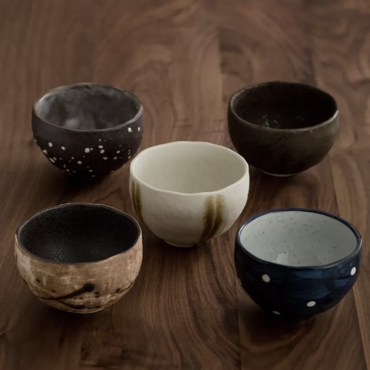 Handcrafted Ceramic Tea Cup Set - Rustic Textured Designs