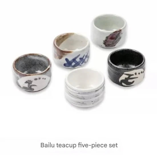 Handcrafted Ceramic Tea Cup Set - Rustic Textured Designs