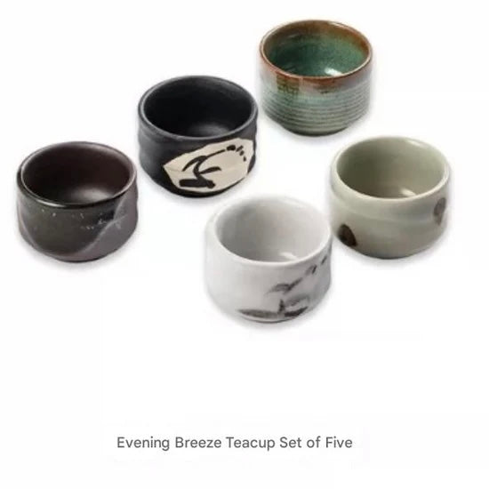 Handcrafted Ceramic Tea Cup Set - Rustic Textured Designs