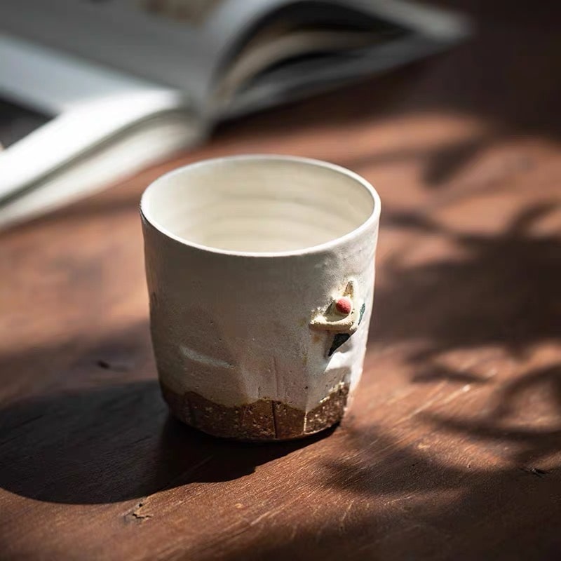 Durable ceramic tea cup featuring a starry night pattern